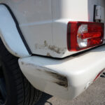 Unfallstelle Nahsicht für ein Kostenvoranschlag Unfall